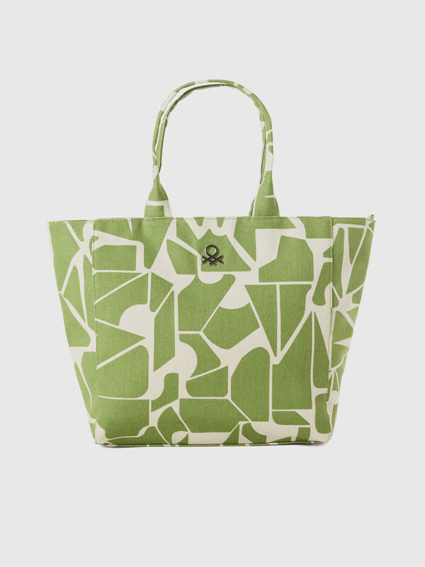 Tote Bag mit geometrischem Muster Damen