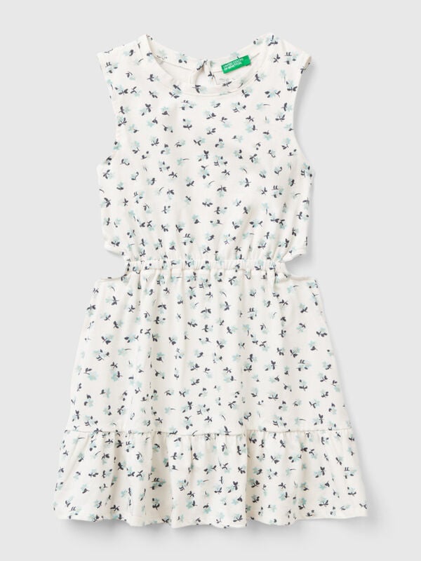 Weißes Kleid mit Blumendruck Mädchen
