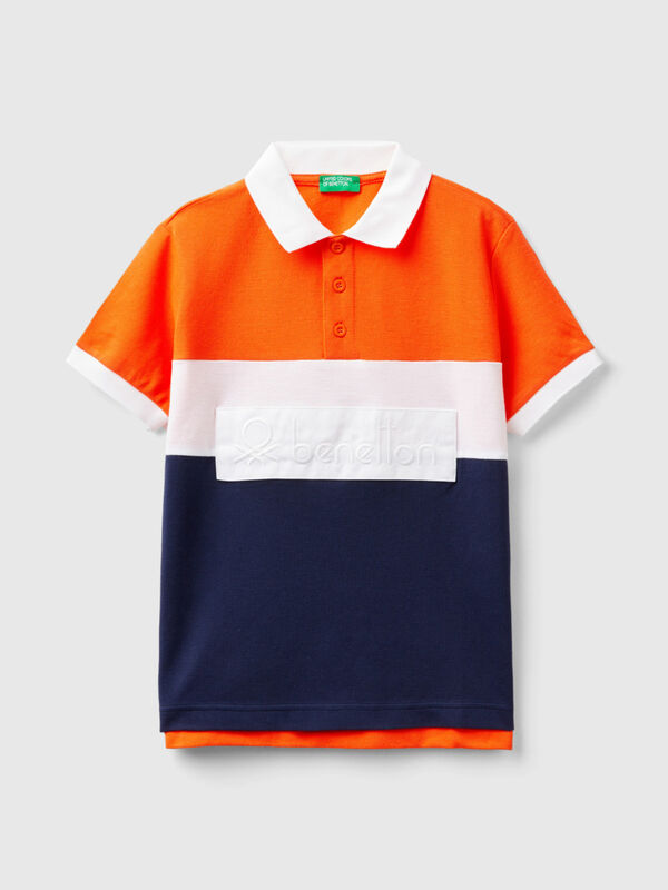 Poloshirt in Color Block aus Bio-Baumwolle Jungen