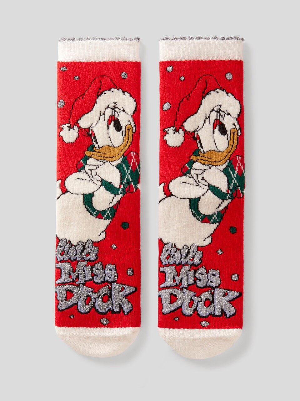 Weihnachtliche Socken mit Daisy Duck