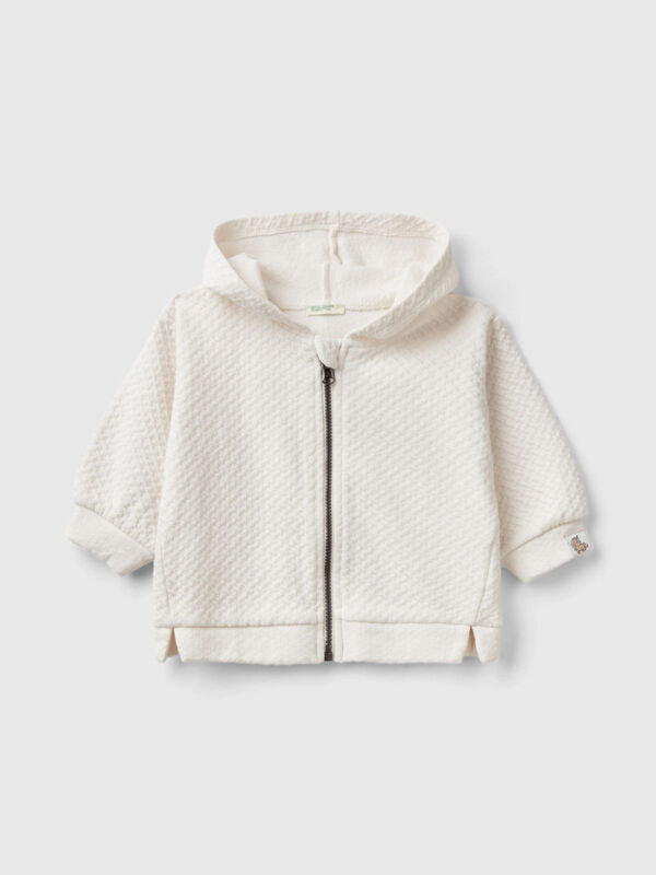 Jacquard-Sweater mit Zip und Kapuze Newborn