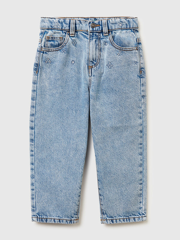 Mom-Fit-Jeans mit Strasssteinen M&auml;dchen