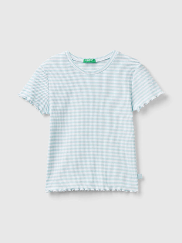 Gestreiftes T-Shirt aus Stretch-Baumwolle Mädchen