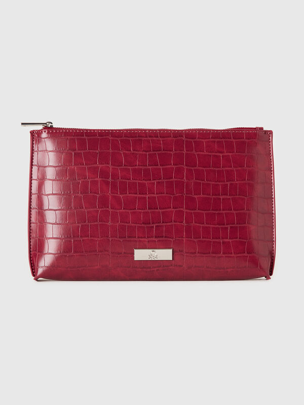 Umhängetasche mit Krokodil-Print Damen