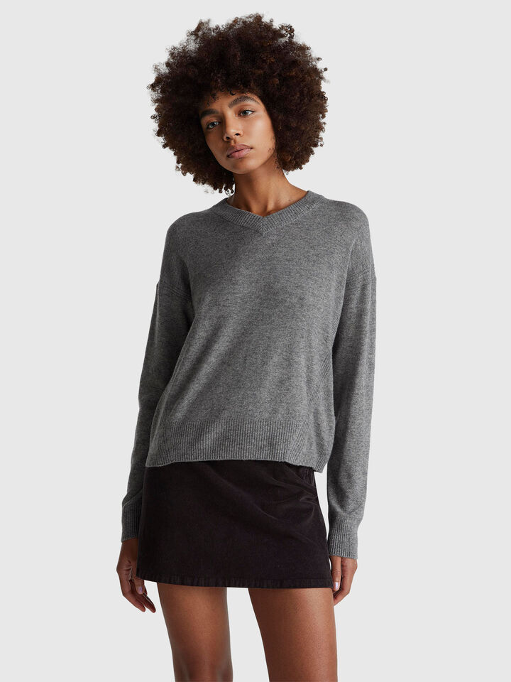 V NECK SWEATER L/S Damen