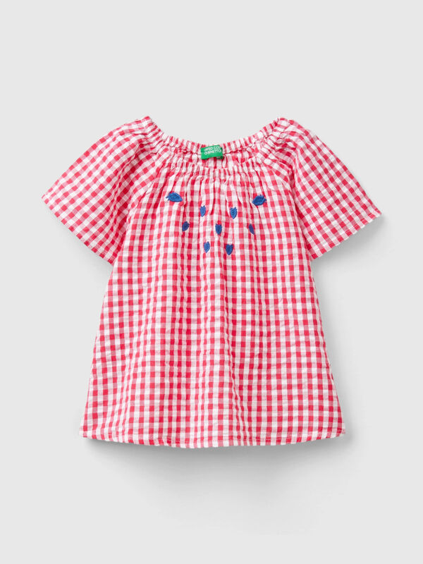 Vichy-Bluse mit Stickereien Mädchen
