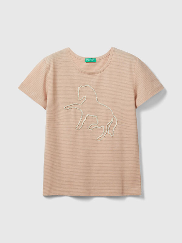 T-Shirt mit Schnur-Stickerei Mädchen
