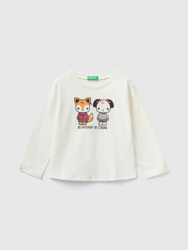 Shirt aus warmer Baumwolle mit Print Mädchen